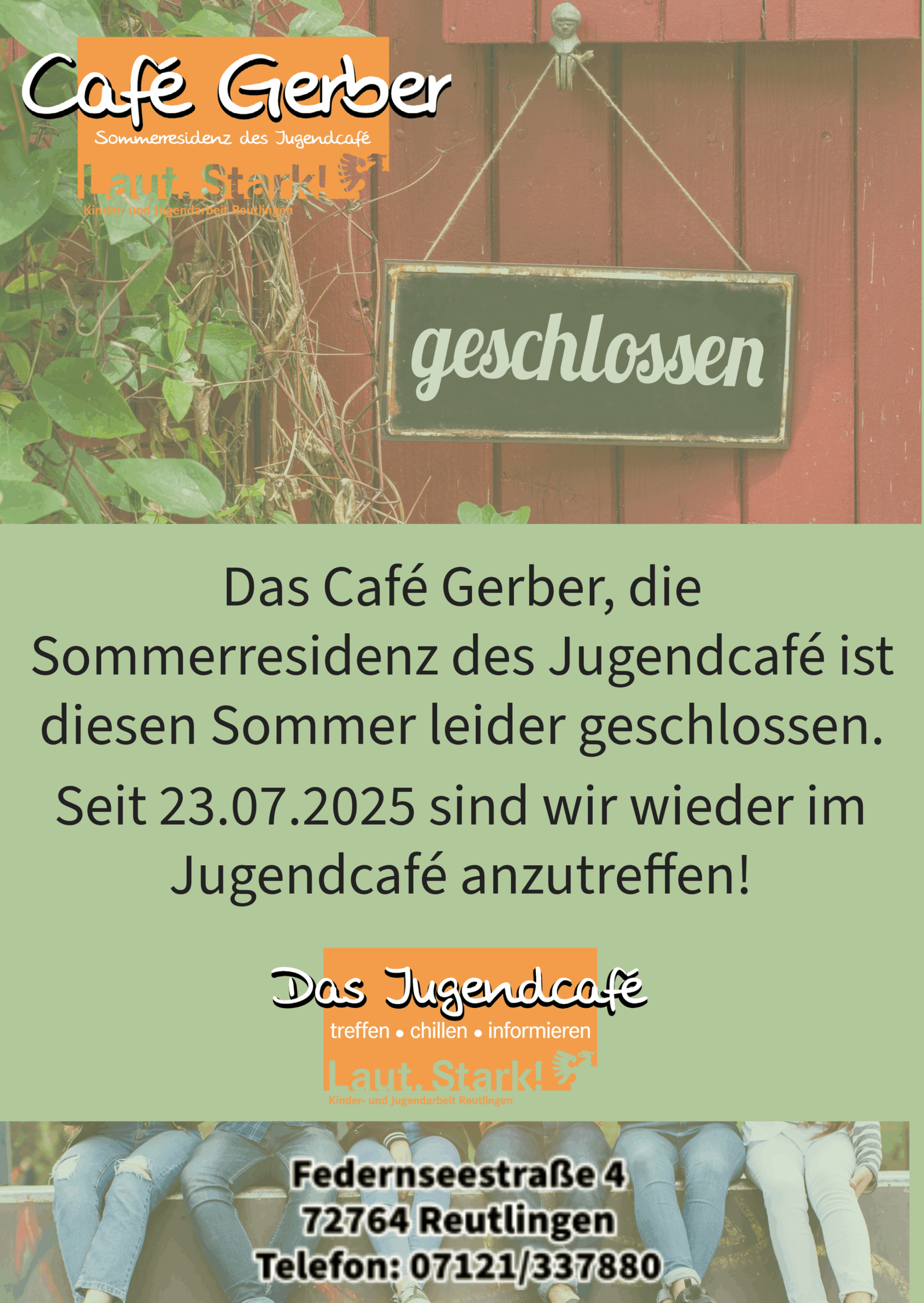 Kein Café Gerber diesen Sommer