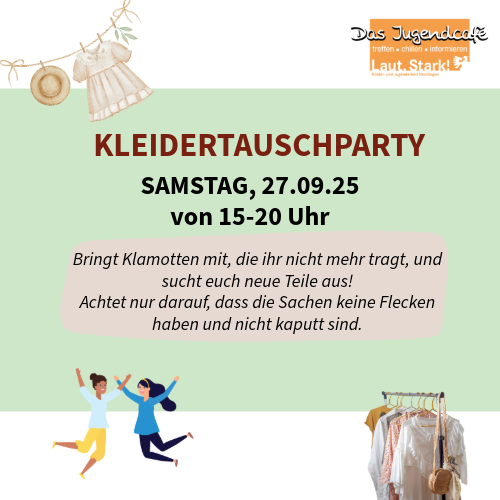 Herzliche Einladung zur Kleidertauschparty