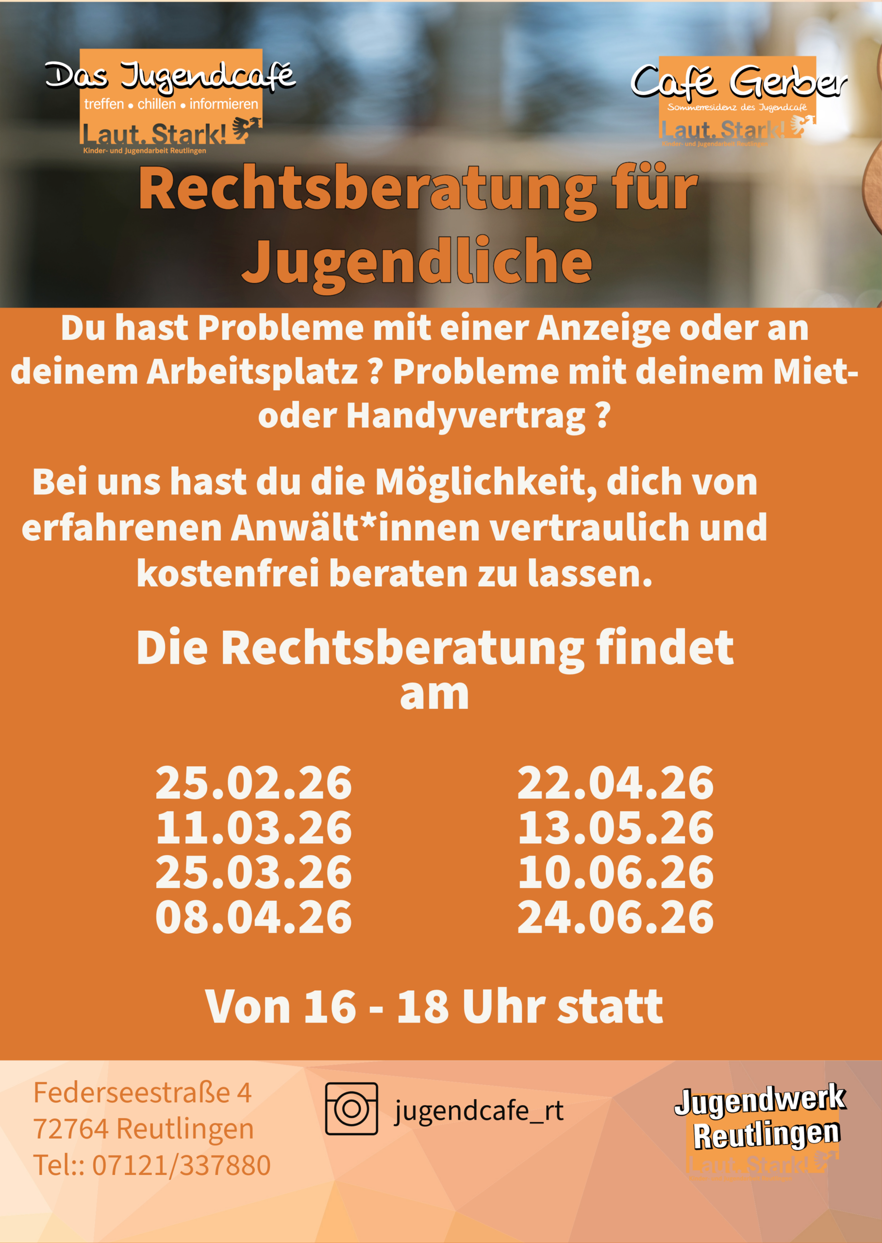 Rechtsberatung im Jugendcafé