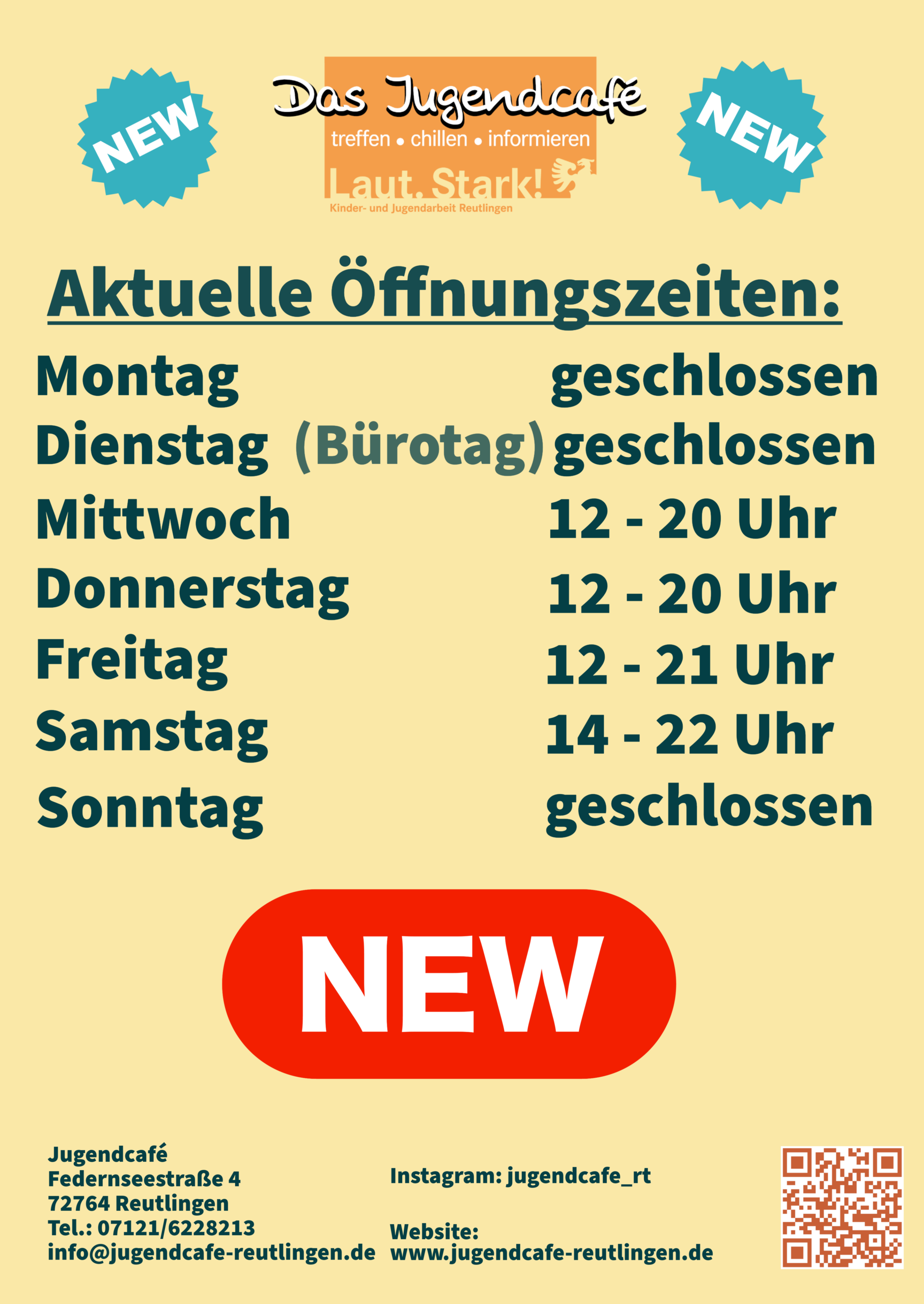 Neue Öffnungszeiten ab Oktober