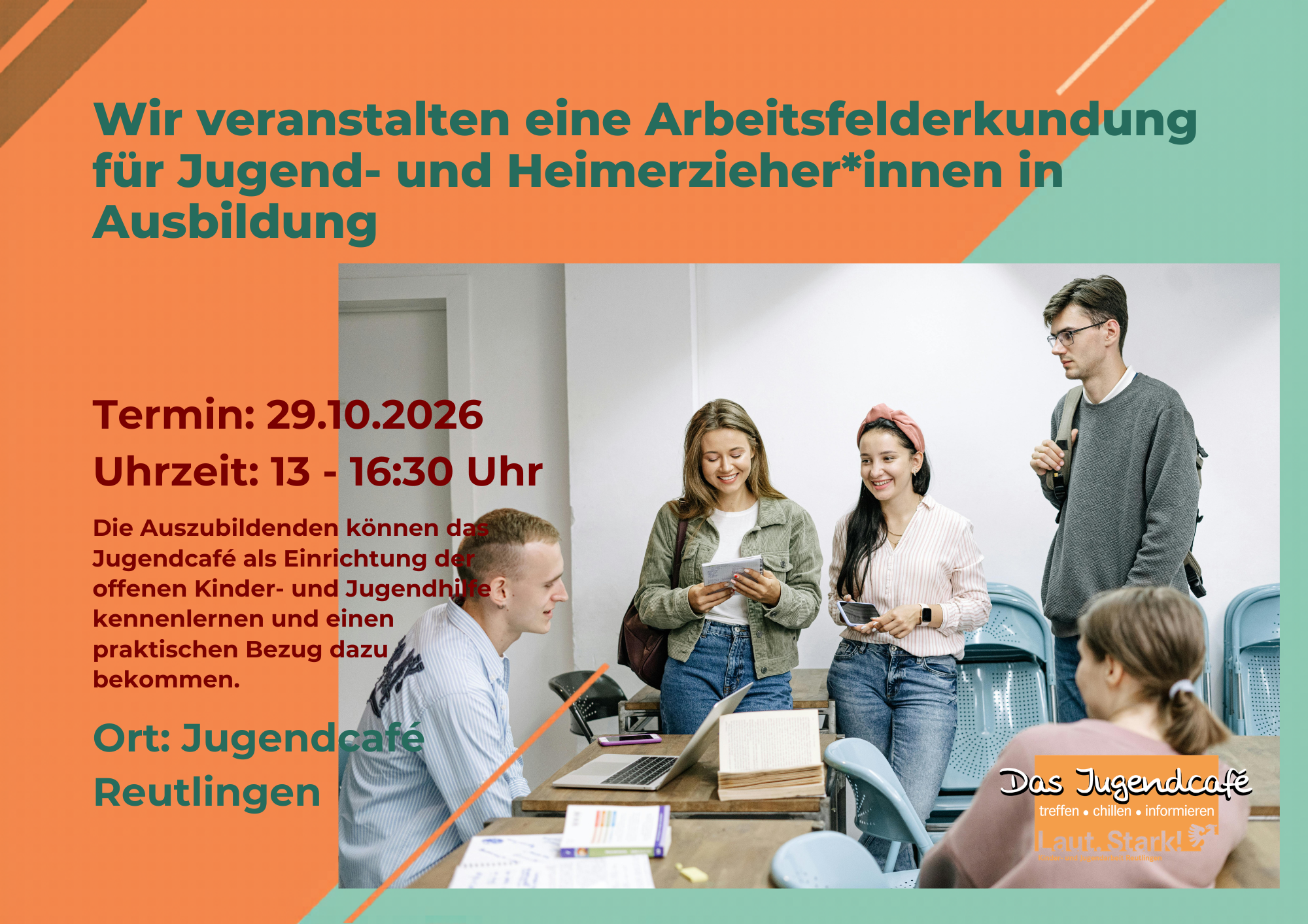 Arbeitsfelderkundung für Jugend- und Heimerzieher*innen